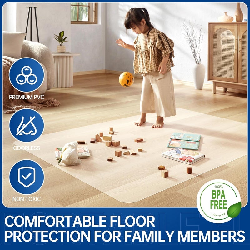 Naturei Office Chair Mat for Hard Floors- 48" x 36", Desk Floor Mat for Rolling Chairs, Clear Plastic Chair Mat, Easy Glide, Under Desk Floor Protector for Home and Office Use - Image 5